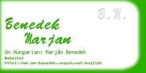 benedek marjan business card