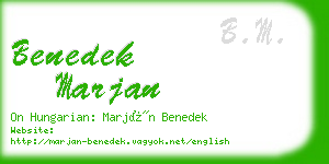 benedek marjan business card